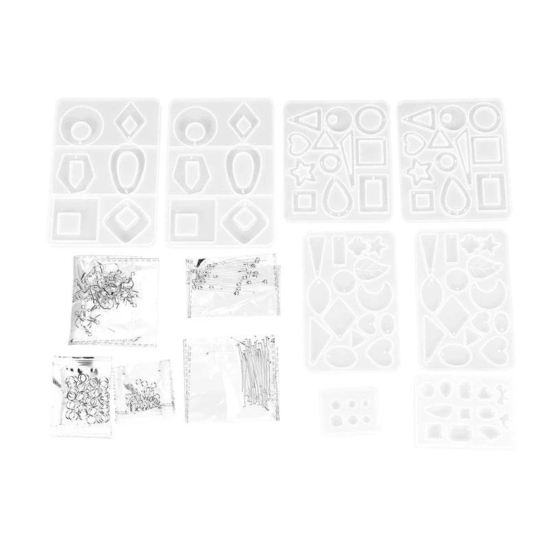 3 Pairs Earring Resin Molds with Stud Earring Silicone Molds