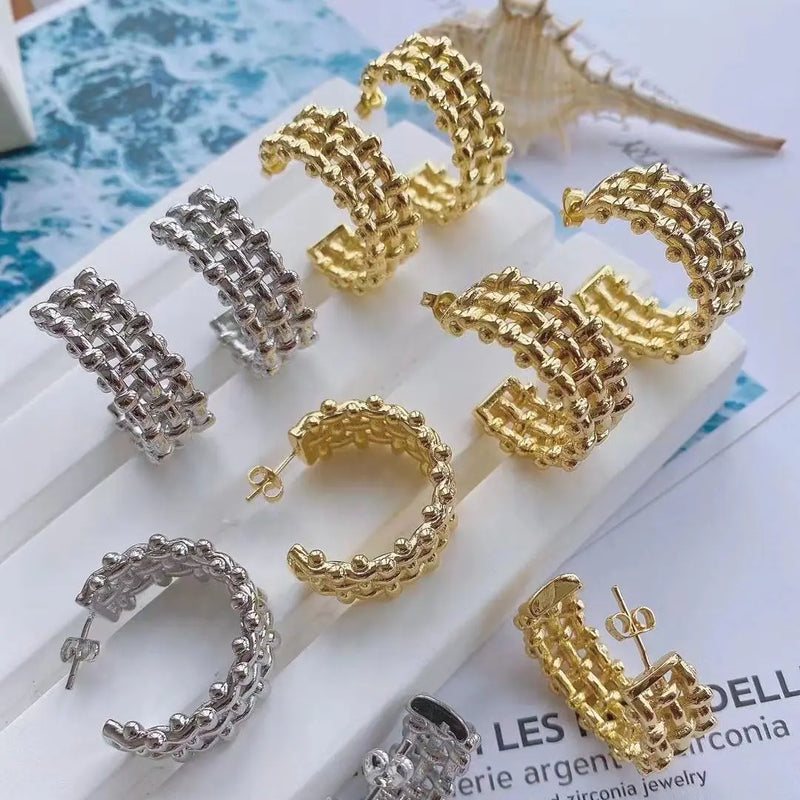 3 Pairs Round Hoop Earrings Women Silver Earrings Jewelry