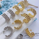 3 Pairs Round Hoop Earrings Women Silver Earrings Jewelry