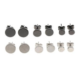 3 Pairs Retro Stainless Steel Dumbbell Stud Earrings, Unisex