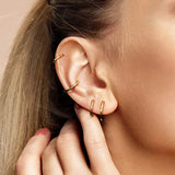 3 Pairs Copper Small Hoop Earrings Silver Nose Ring Accessories