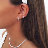 3 Pairs Copper Small Hoop Earrings Silver Nose Ring Accessories