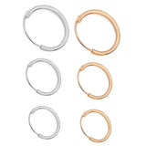 3 Pairs Copper Small Hoop Earrings Silver Nose Ring Accessories