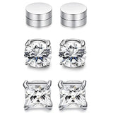 3 Pairs Magnetic Zircon Unpierced Earrings 6MM JKC
