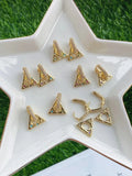 3 Pairs Women Hoop Earring Geometric CZ Rainbow Jewelry Triangle Earing