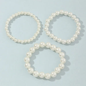 3 Pc/Set Kids' Pearl Bracelet Elastic Bangles Princess Gift