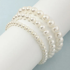 3 Pc/Set Kids' Pearl Bracelet Elastic Bangles Princess Gift