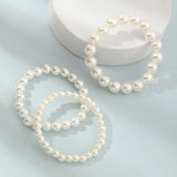 3 Pc/Set Kids' Pearl Bracelet Elastic Bangles Princess Gift