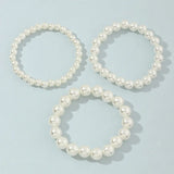 3 Pc/Set Kids' Pearl Bracelet Elastic Bangles Princess Gift