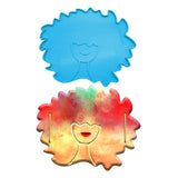 3 Pcs Afro Female Beauty Head Keychain Resin Mold DIY Crafts Jewelry