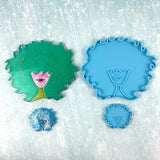3 Pcs Afro Female Beauty Head Keychain Resin Mold DIY Crafts Jewelry