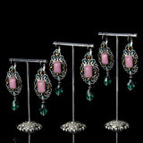 3 Pcs Alloy Earrings Display T-Shape Stand Showcase Jewelry Organizer Holder