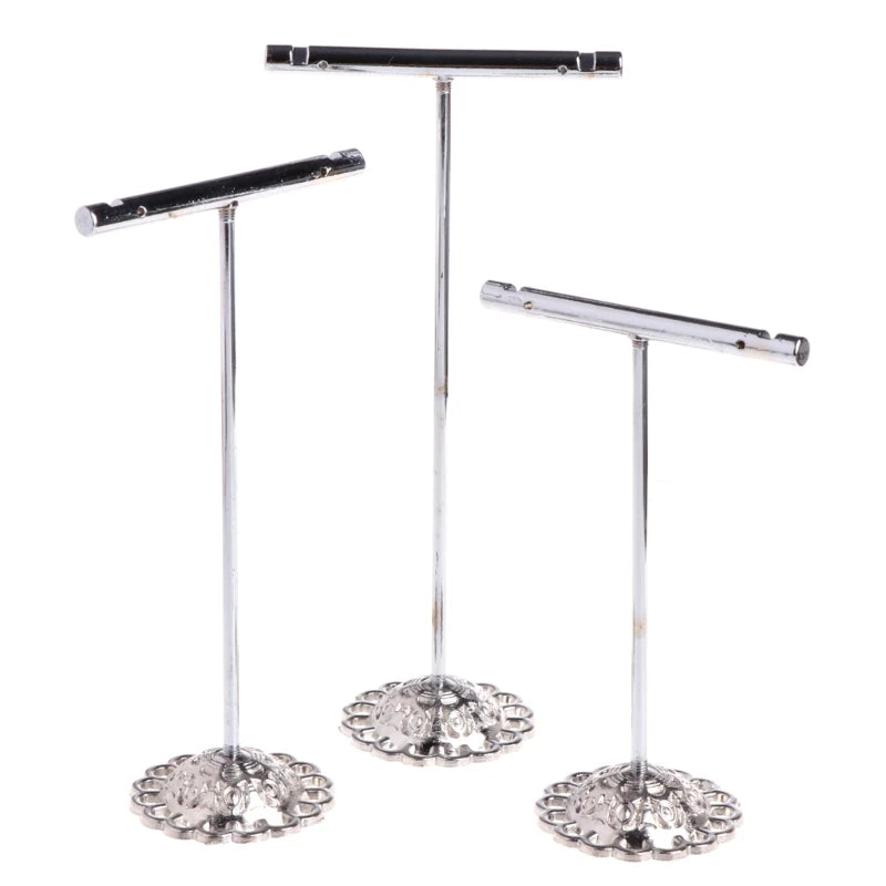 3 Pcs Alloy Earrings T-Shape Stand Showcase Jewelry Holder