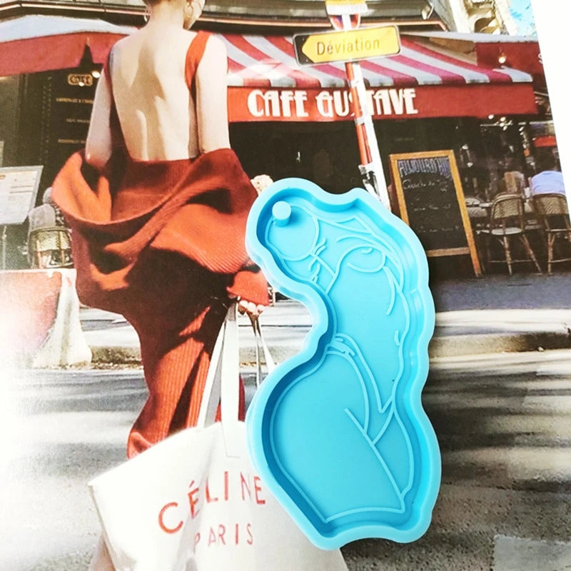 3 Pcs Sexy Women Body Keychain Silicone Mould DIY Crafts Jewelry Casting Tools