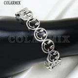 3 Pcs Crystal Charms Smile Face Bangle Hollow Jewelry Punk Bangle 31941