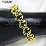 3 Pcs Crystal Charms Smile Face Bangle Hollow Jewelry Punk Bangle 31941