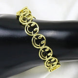 3 Pcs Crystal Charms Smile Face Bangle Hollow Jewelry Punk Bangle 31941