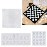 3 Pcs Chess Board & Pieces Silicone Mold Set DIY Crafts Tool