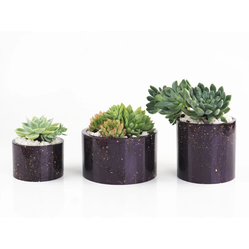 3 Pcs Flower Pot Epoxy Resin Mold DIY Crafts Home Decorations