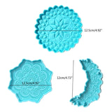 3 Pcs Flower Coaster Resin Mold DIY Crafts Home Decoration Tool