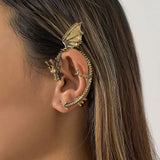 3 Pcs Gothic Flying Dragon Earrings Halloween Alloy Stylish Jewelry