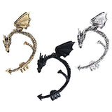 3 Pcs Gothic Flying Dragon Earrings Halloween Alloy Stylish Jewelry