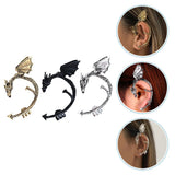 3 Pcs Gothic Flying Dragon Earrings Halloween Alloy Stylish Jewelry