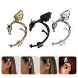 3 Pcs Gothic Flying Dragon Earrings Halloween Alloy Stylish Jewelry