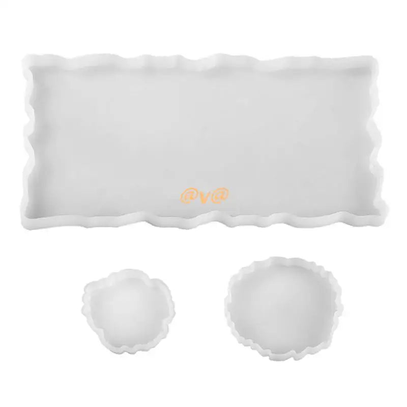 3 Pcs Fruit Coaster Resin Mold Serving Plate Tray Mat Silicone Mould
