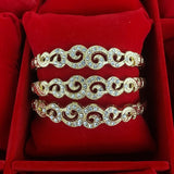 3 Pcs Rhinestone Cuff Bracelet Bangle Women Arabic Ethnic Jewelry