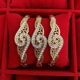 3 Pcs Rhinestone Cuff Bracelet Bangle Women Arabic Ethnic Jewelry