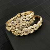 3 Pcs Rhinestone Cuff Bracelet Bangle Women Arabic Ethnic Jewelry
