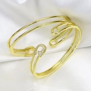 Set of 3 High Zircon Creativity Clasp Bangles