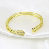 Set of 3 High Zircon Creativity Clasp Bangles