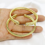 Set of 3 High Zircon Creativity Clasp Bangles