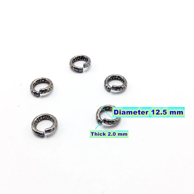3 Pcs Titanium Jump Rings 12.5 MM Serpentine Style