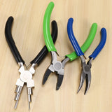 3 Pcs Jewelry Pliers Set with 6 In 1 & Nylon Nose Pliers & Curved Nose Pliers
