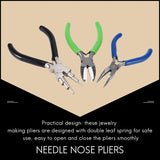 3 Pcs Jewelry Pliers Set with Nylon Nose Pliers, Curved Nose Pliers