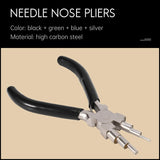 3 Pcs Jewelry Pliers Set with 6 In 1 & Nylon Nose Pliers & Curved Nose Pliers