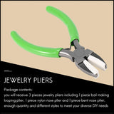 3 Pcs Jewelry Pliers Set 6 In 1, Nylon Nose Pliers, Curved Nose Pliers
