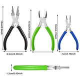 3 Pcs Jewelry Pliers Set - 6 in 1 Nylon Nose Pliers Curved Nose Pliers