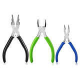 3 Pcs Jewelry Pliers Set - 6 in 1 Nylon Nose Pliers Curved Nose Pliers