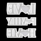 3 Pcs LOVE FAMILY HOME Crystal Epoxy Resin Mold DIY Crafts Silicone Mould