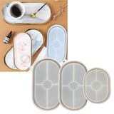 3 Pcs Oval Trays Epoxy Resin Mold Coaster Ashtray Silicone Mould DIY Crafts