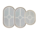 3 Pcs Oval Trays Epoxy Resin Mold Coaster Ashtray Silicone Mould DIY Crafts