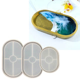 3 Pcs Oval Trays Epoxy Resin Mold Coaster Ashtray Silicone Mould DIY Crafts