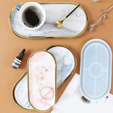 3 Pcs Oval Trays Epoxy Resin Mold Coaster Silicone Mould DIY Crafts