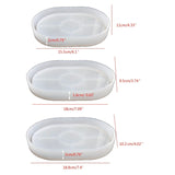 3 Pcs Oval Trays Epoxy Resin Mold Coaster Silicone Mould DIY Crafts