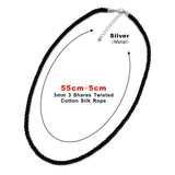3 Pcs 3mm 3-Strand Rope Adjustable Braided Necklaces & Pendants