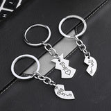 3 Pcs Family Keychains Puzzle Heart Charm Pendant Mom Daughter Sisters Love